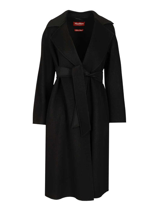 Wool, Cashmere And Silk Coat Coats Nero