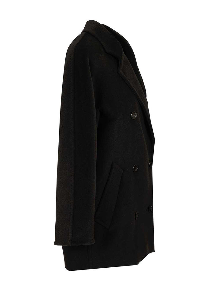 Max Mara Wool And Cashmere Beaver Coat Coats - Nero | faae53e5947288d44f5da2aeb2d469e4182378f3