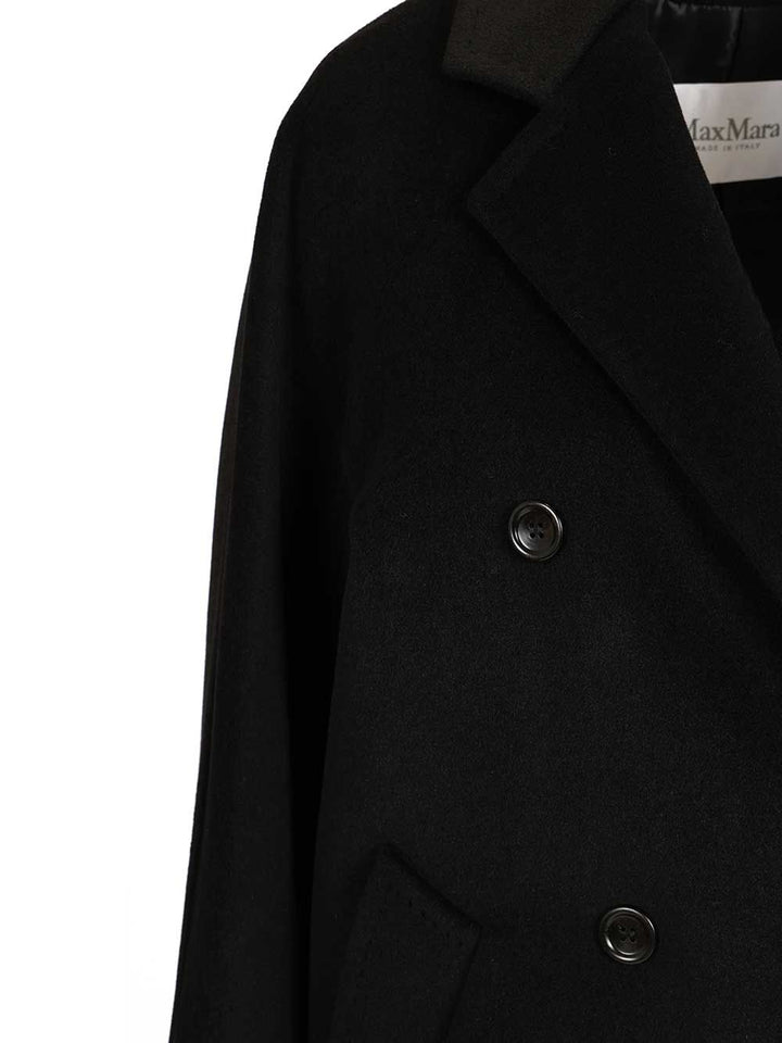 Max Mara Wool And Cashmere Beaver Coat Coats - Nero | 8b7cd73bdf7d4deb01ae62e74293957488558c12