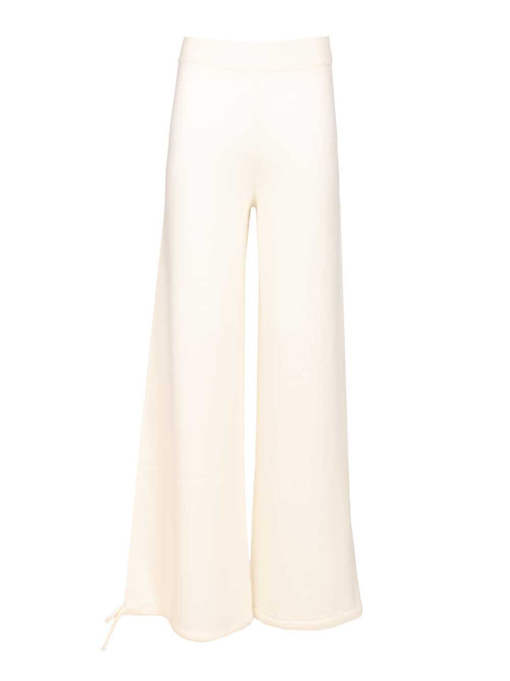 Max Mara Wool Yarn Trousers - Bianco | 0b32624de2322bf78e965f9b822d3724e06bd291