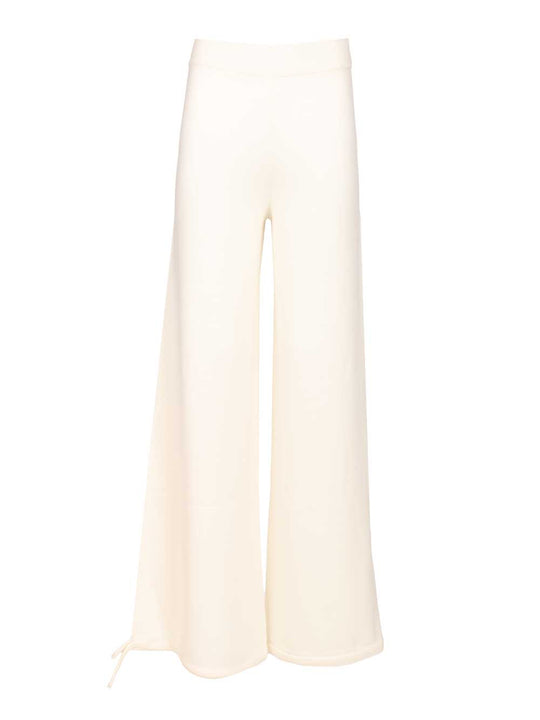Wool Yarn Trousers Bianco