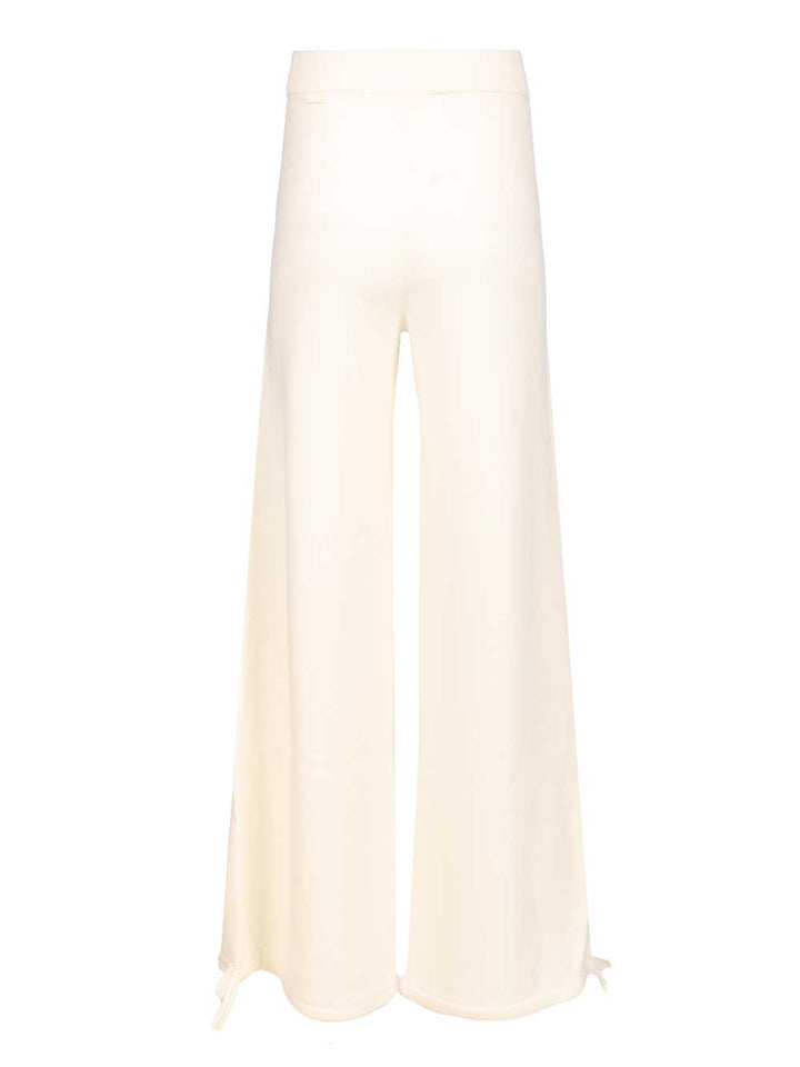 Max Mara Wool Yarn Trousers - Bianco | 61702dd29e32f796b25c182fbf3526dbee1cb23c