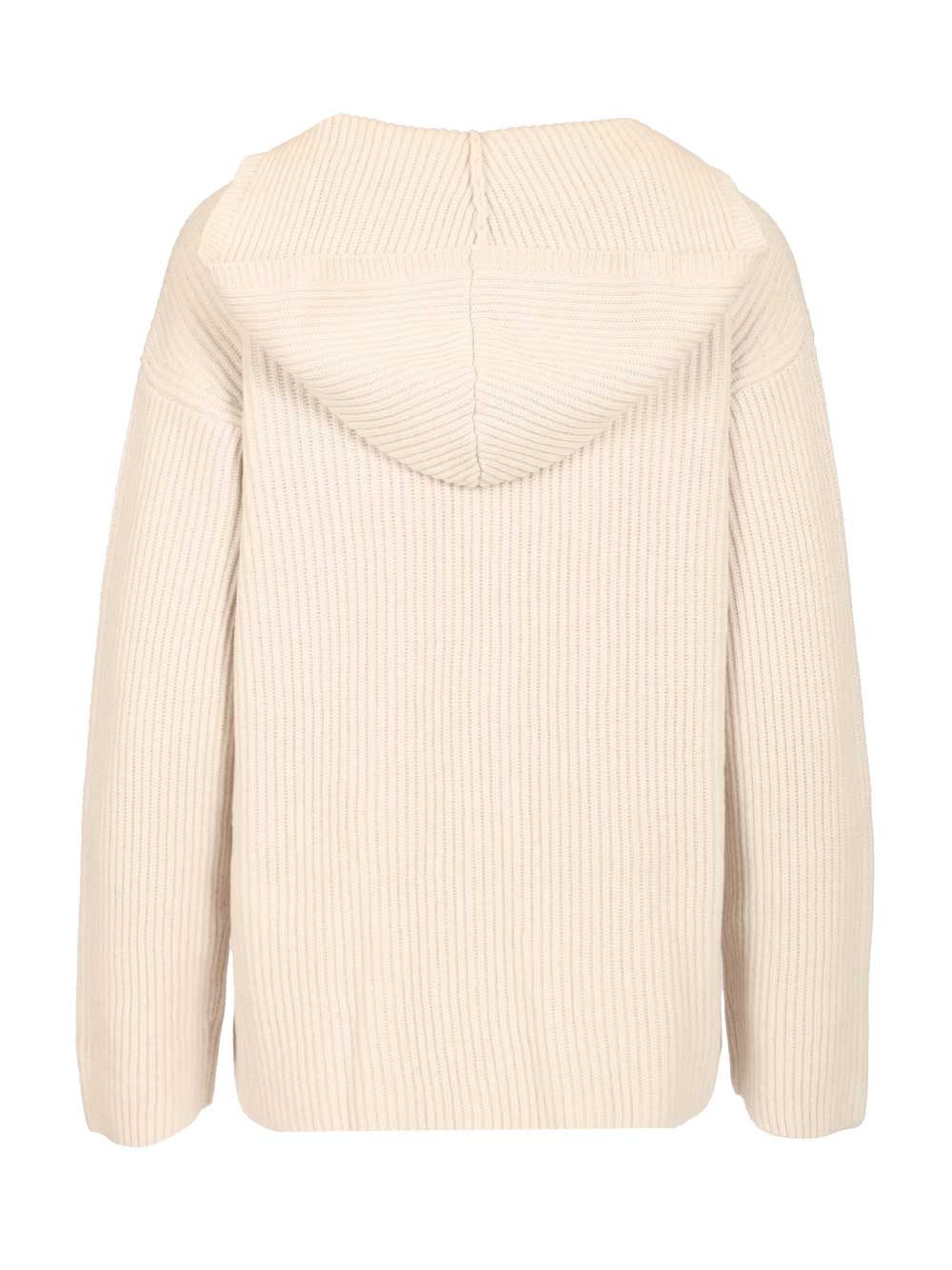 'S Max Mara Ribbed Wool Sweatshirt Knitwear - Bianco | ef4b8adbd850335c2e8a2db8b32c22cd7c2907b3