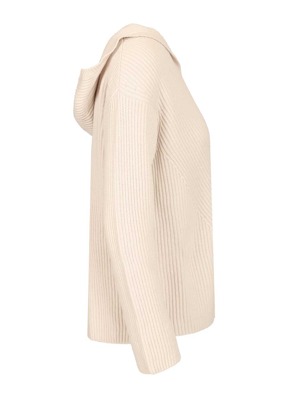 'S Max Mara Ribbed Wool Sweatshirt Knitwear - Bianco | 92d6c8d0ca30b4ba1c2dab704b7562dadcae0f94