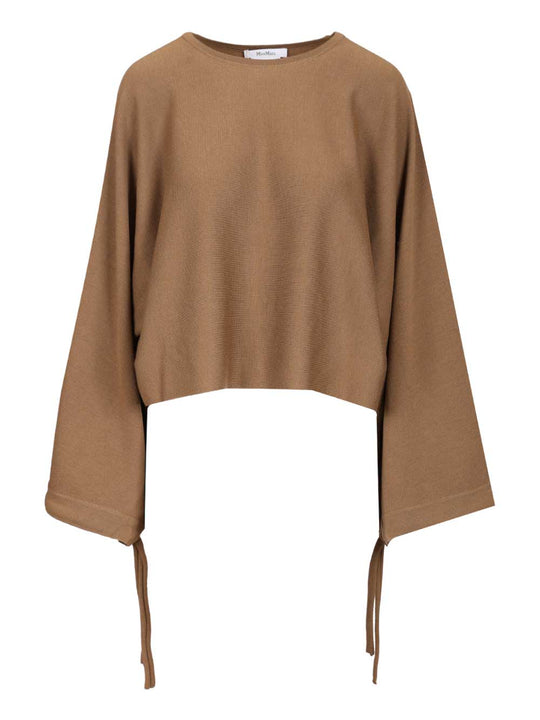 Fine Wool Yarn Sweater Knitwear Marrone