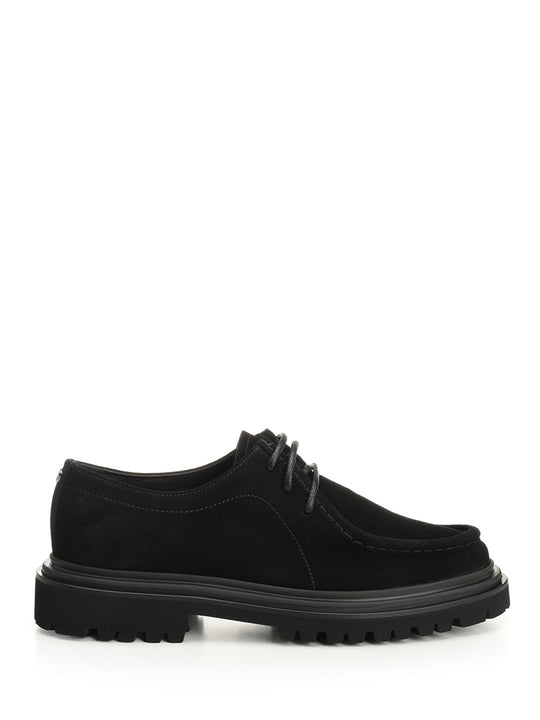 Calfskin Derby Lace-Up Shoes Nero