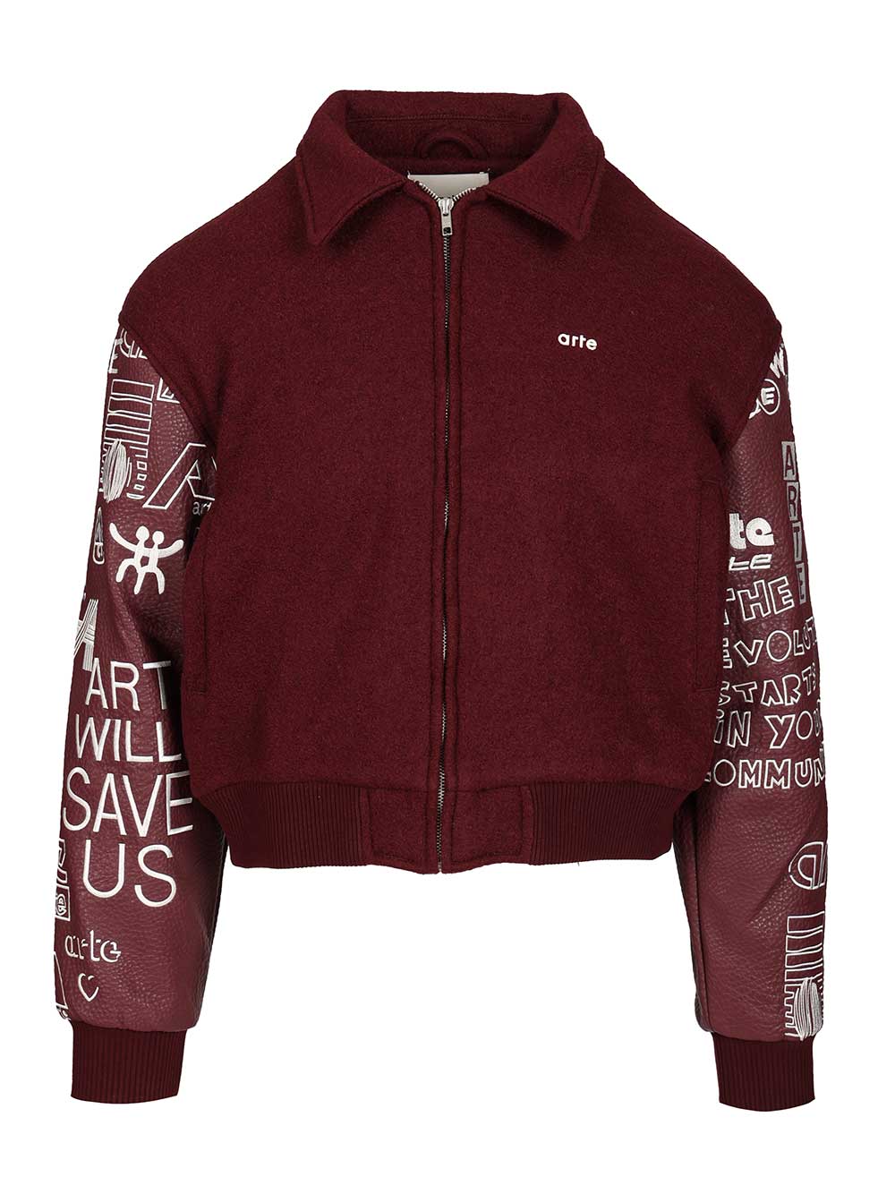 Arte Grafiti Varsity Giacche - Bordeaux | bbebb19f55dd8ce6a0551c8c0fed48370f9008af