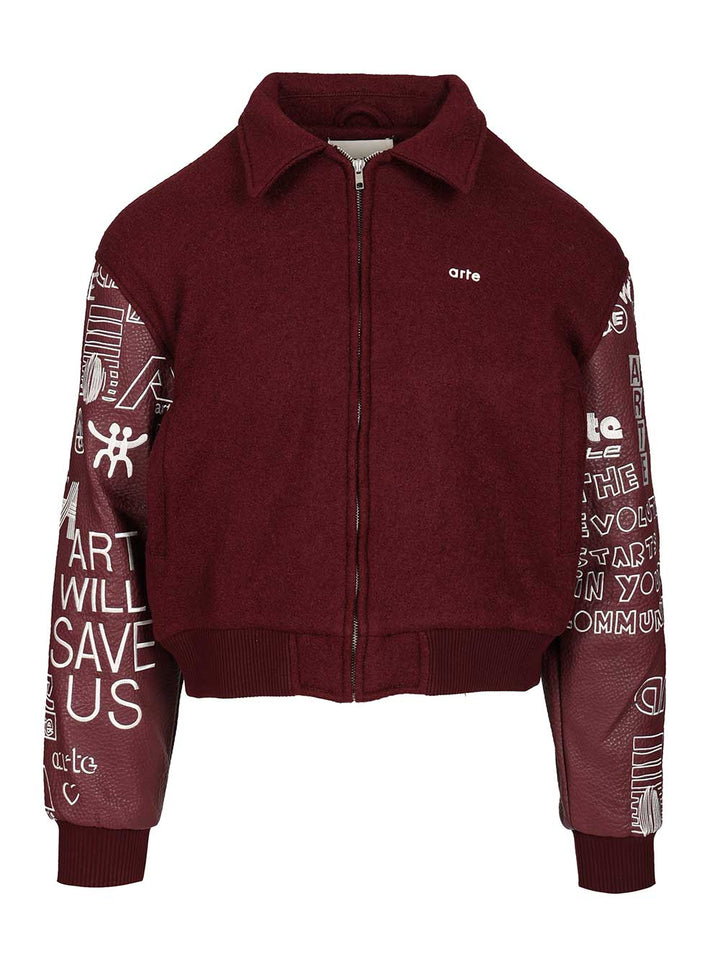 Arte Grafiti Varsity Giacche - Bordeaux | bbebb19f55dd8ce6a0551c8c0fed48370f9008af