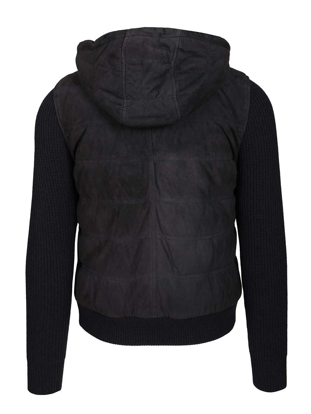 Al Duca D'Aosta Hooded Bomber Jacket In Wool And Suede Giacche - Blu | 95ea9ddb62950d6060a959bc95e27a23e01e525b