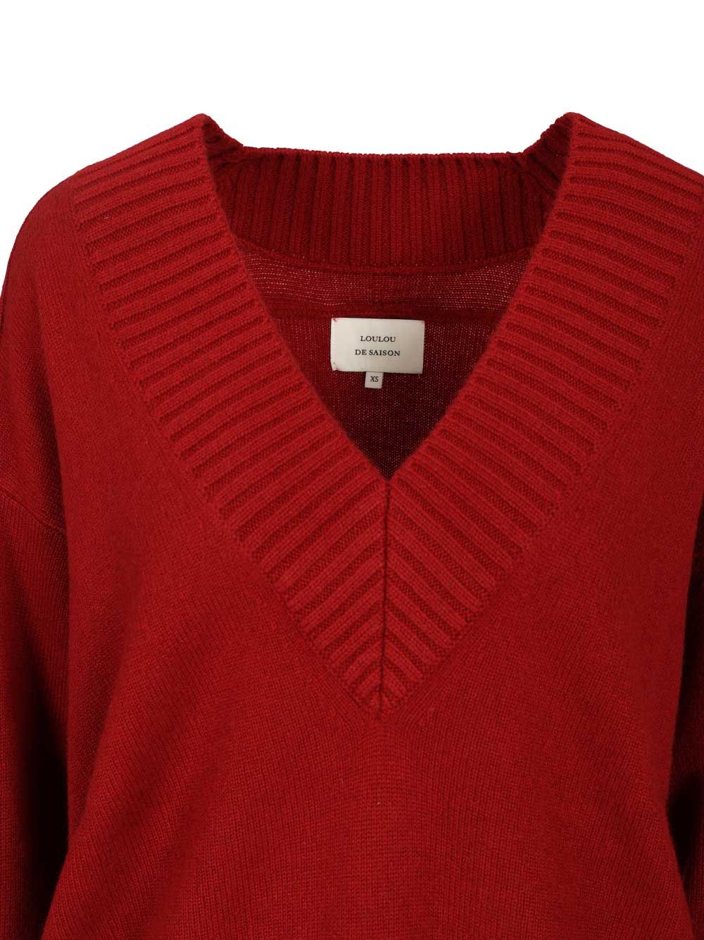 Loulou De Saison Sage Lds Knitwear - Rosso | 34065cd16a497a267d30dbf264484cda4e319bef