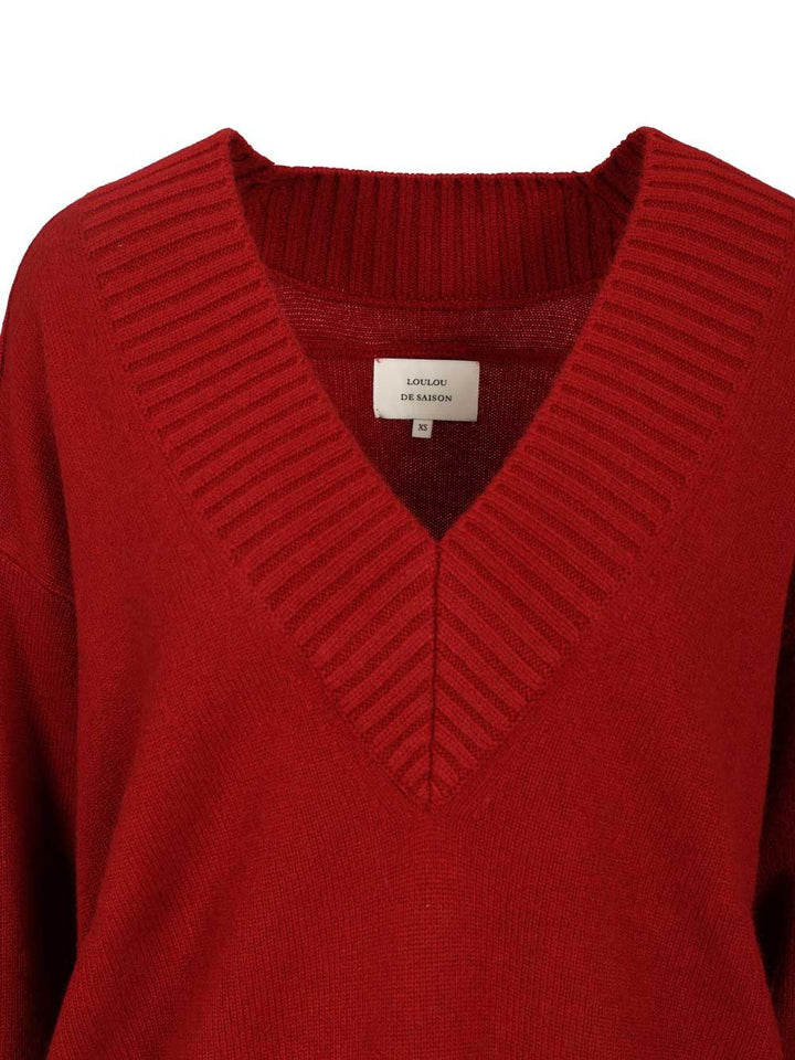Loulou De Saison Sage Lds Knitwear - Rosso | 34065cd16a497a267d30dbf264484cda4e319bef