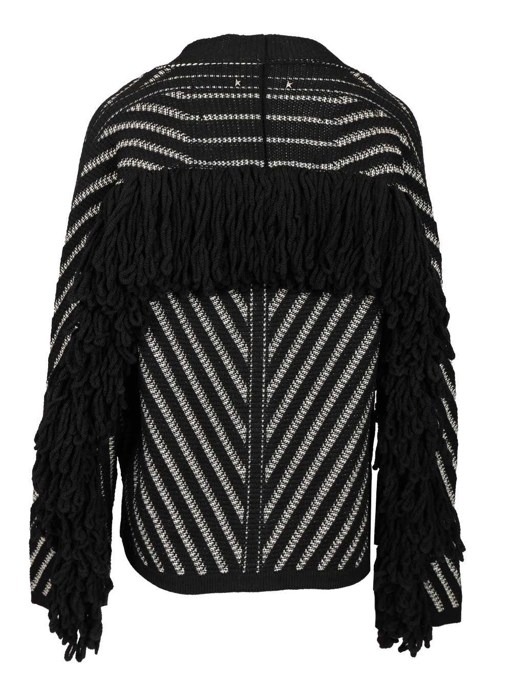 Golden Goose Deluxe Brand Cardigan With Fringes Knitwear - Nero | 0fb552523630a2ce272221401714c24015fcf19a