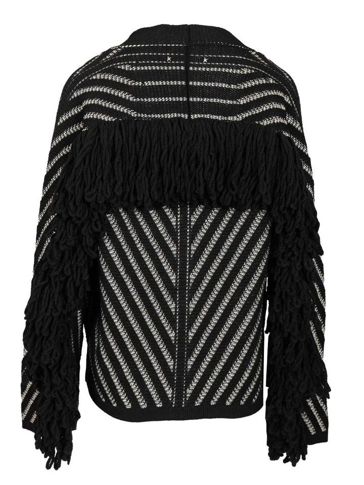 Golden Goose Deluxe Brand Cardigan With Fringes Knitwear - Nero | 0fb552523630a2ce272221401714c24015fcf19a