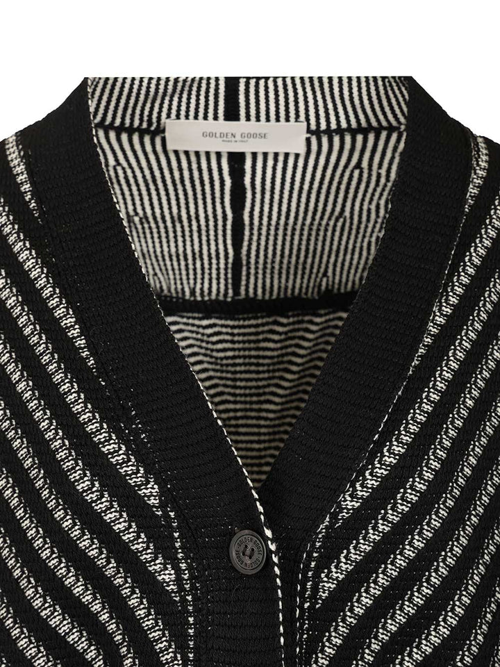 Golden Goose Deluxe Brand Cardigan With Fringes Knitwear - Nero | d73fcea51765e24a0a3380765bedb0d249f7dc7c