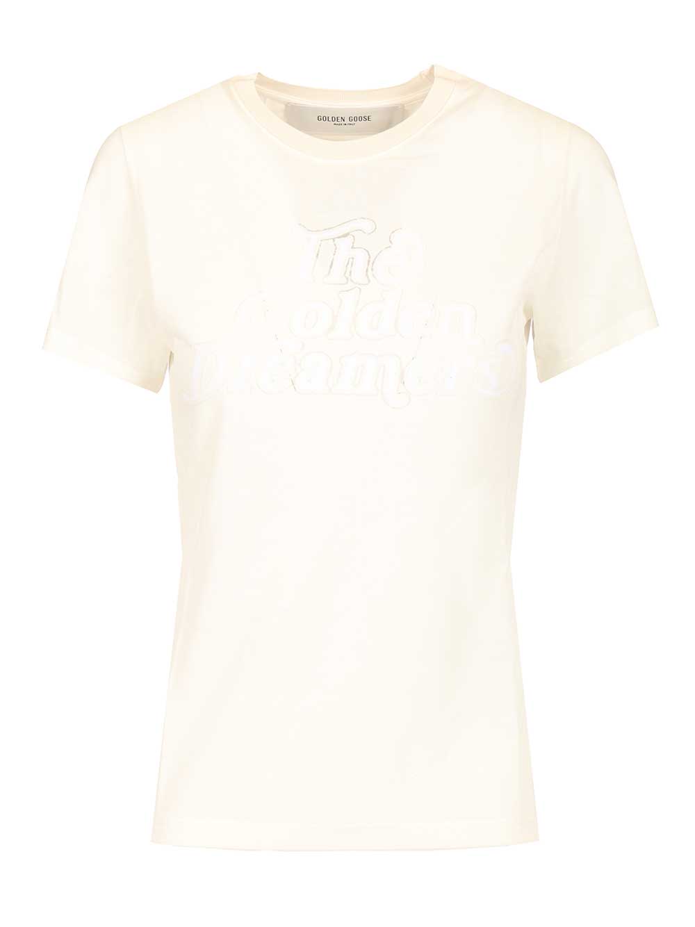 Golden Goose Deluxe Brand Crew Neck Jersey T-Shirt - Bianco | 3bfdd05dd4956a196de9185326e57dc24a6a8875