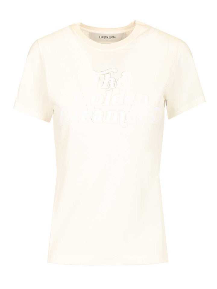 Golden Goose Deluxe Brand Crew Neck Jersey T-Shirt - Bianco | 3bfdd05dd4956a196de9185326e57dc24a6a8875