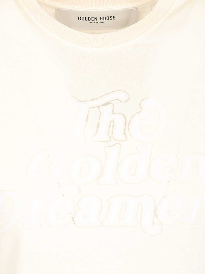 Golden Goose Deluxe Brand Crew Neck Jersey T-Shirt - Bianco | 19d9bc6fe056163b89483289885c231609b70a69
