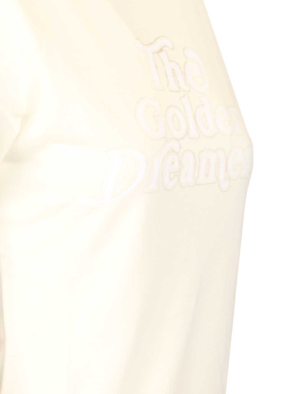 Golden Goose Deluxe Brand Crew Neck Jersey T-Shirt - Bianco | 35ee4434e97385e5d0dc4b65e9cac619b7eb75d3