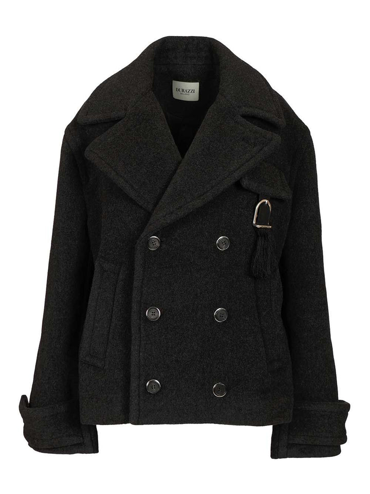 Durazzi Milano Wool Peacoat Coats - Grey | 7bcc613e8b257abb42fc244d92a63871c62139b8