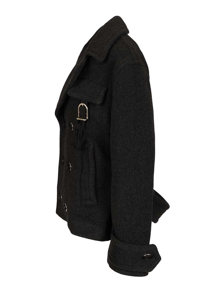 Durazzi Milano Wool Peacoat Coats - Grey | 07f0032d6b4302b200fc46c5b81cbdd762a35406