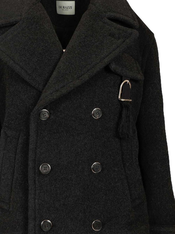 Durazzi Milano Wool Peacoat Coats - Grey | 6f7d156fe32115240be7f80fe8a7b2d0f235dd97