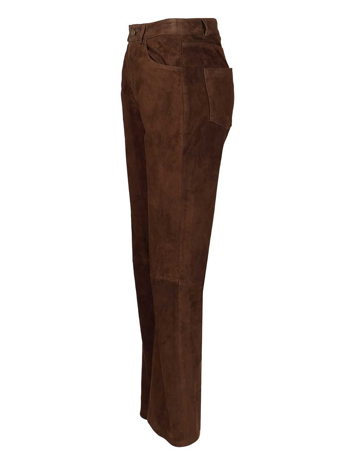 Arma Michela Suede Trousers - Marrone | f2b94b106d3fa4cb036242918a1201a007b504ec
