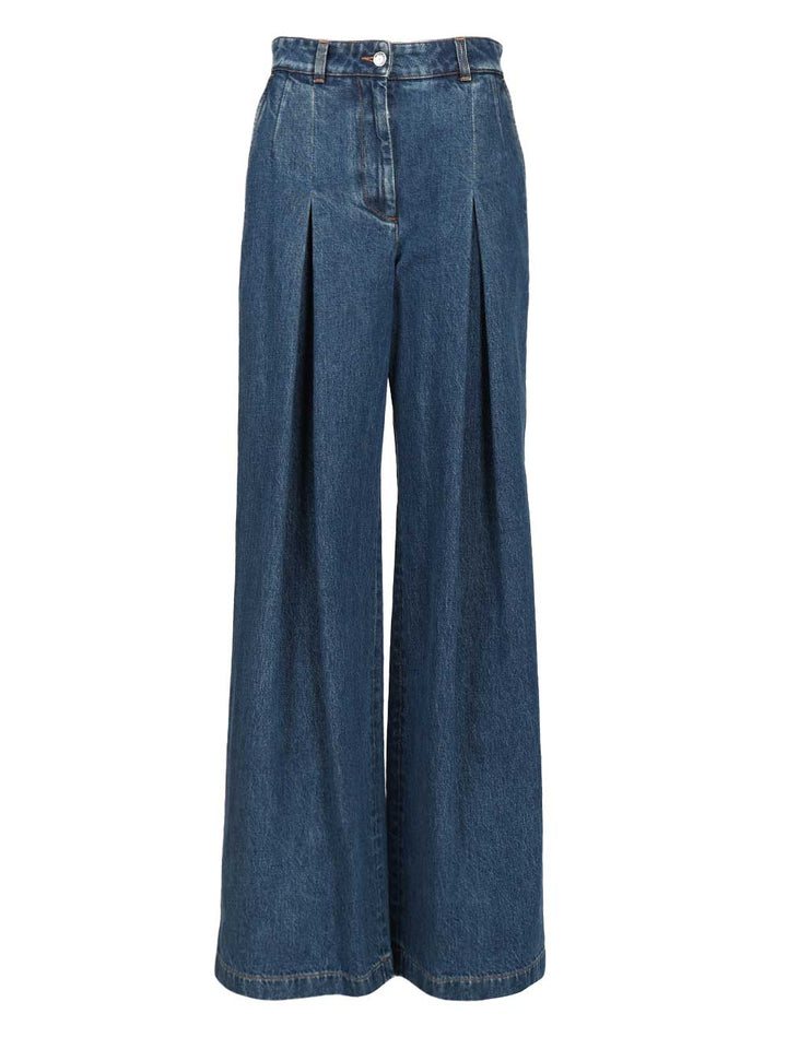 Dolce & Gabbana Pantalone Gamba Ampia Jeans - Blu | 9d1d84a6eb0eb6d82f5814d947ee4689df143d50