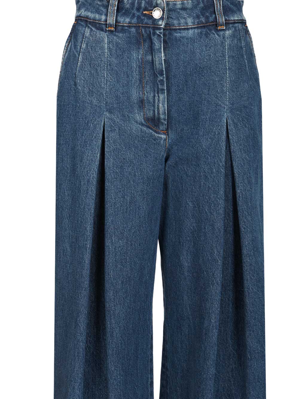 Dolce & Gabbana Pantalone Gamba Ampia Jeans - Blu | 06ca4107c204d06e09aef69cfe45dbffac6dbba0