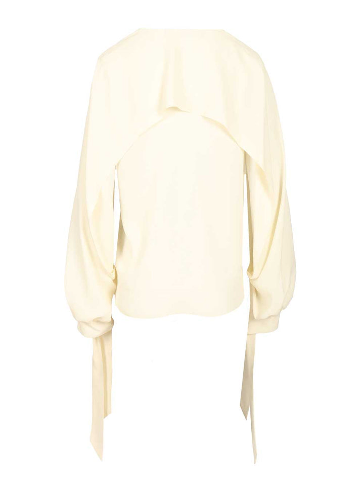 Federica Tosi Cape Blouse Shirts - Bianco | f2ce58a4801ce8393459648282f2c45d56064280