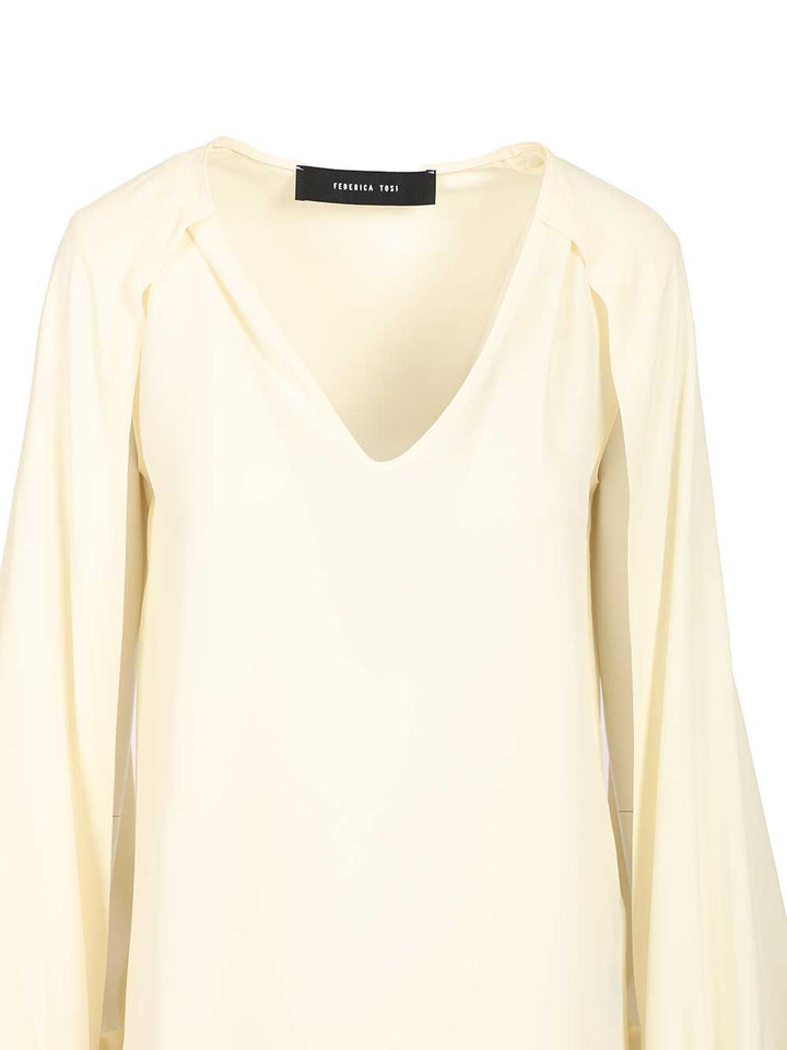 Federica Tosi Cape Blouse Shirts - Bianco | 9cb4504d3c163e3b2f23a9edbca53511d9f91dd7