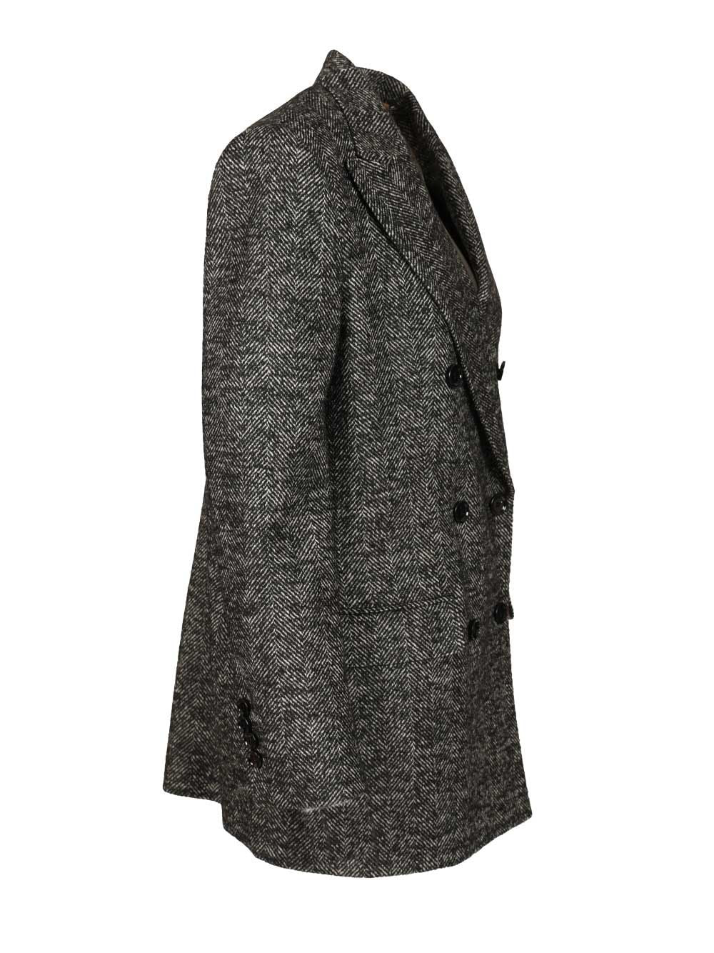 Dolce & Gabbana Double-Breasted Chevron Jacket Giacche - Grey | 5f648727ba6c100c35a4c61572c94ebcb4a6c446