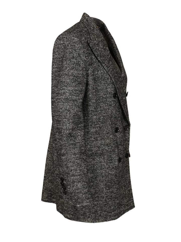 Dolce & Gabbana Double-Breasted Chevron Jacket Giacche - Grey | 5f648727ba6c100c35a4c61572c94ebcb4a6c446