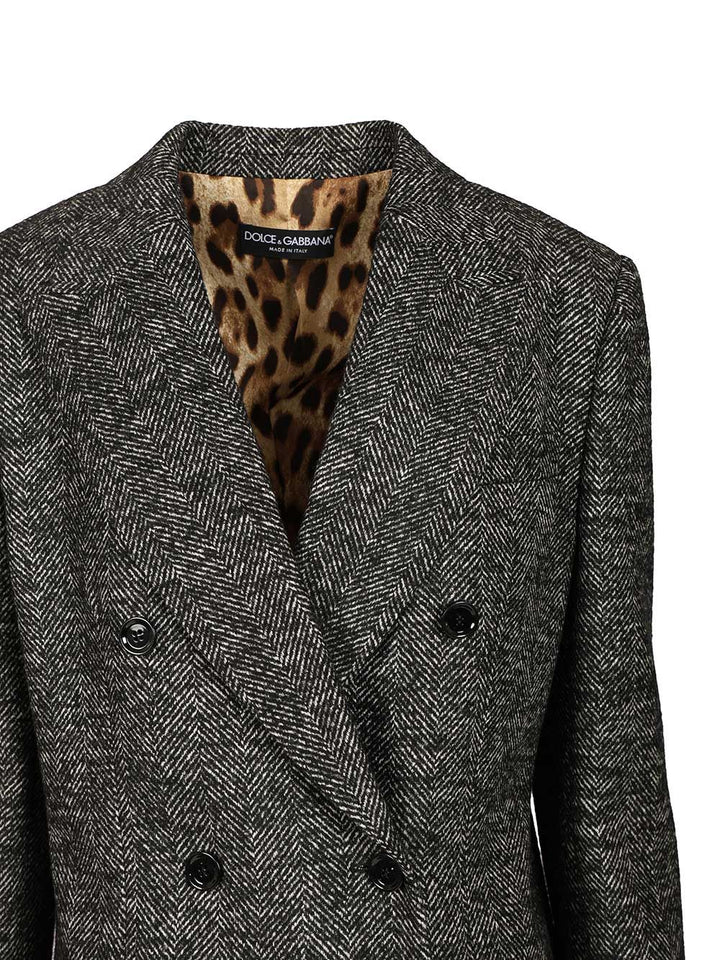 Dolce & Gabbana Double-Breasted Chevron Jacket Giacche - Grey | 9b544180b41b01958a8bc2732d219306de197094