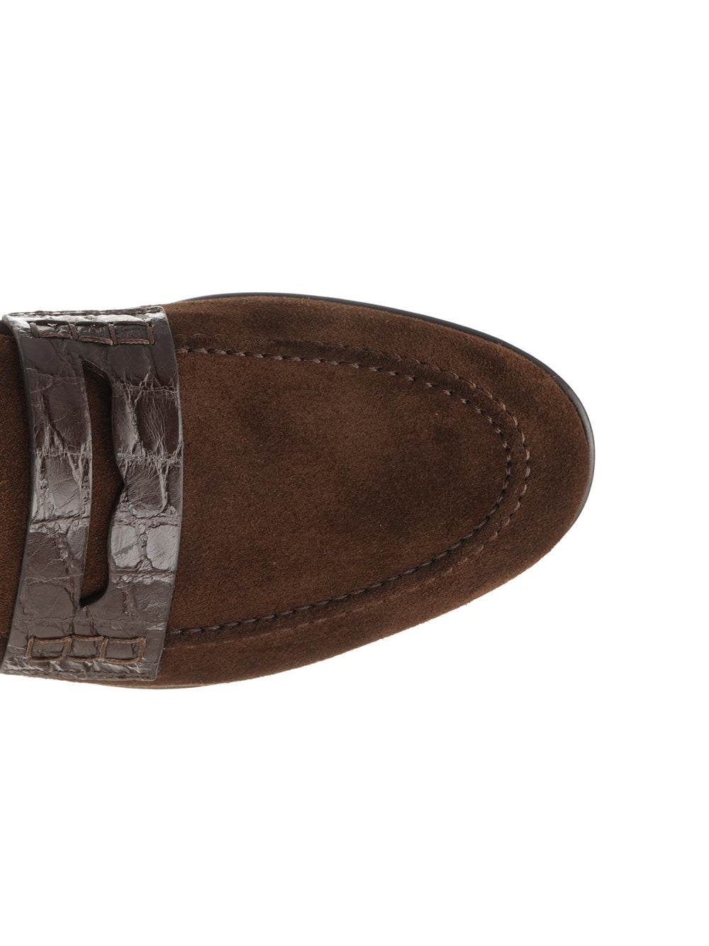 Dolce & Gabbana Suede Moccasin With Crocodile Details Scarpe basse - Marrone | b883a020ed9d243fa259239b0e7fbe8ae8e35e70