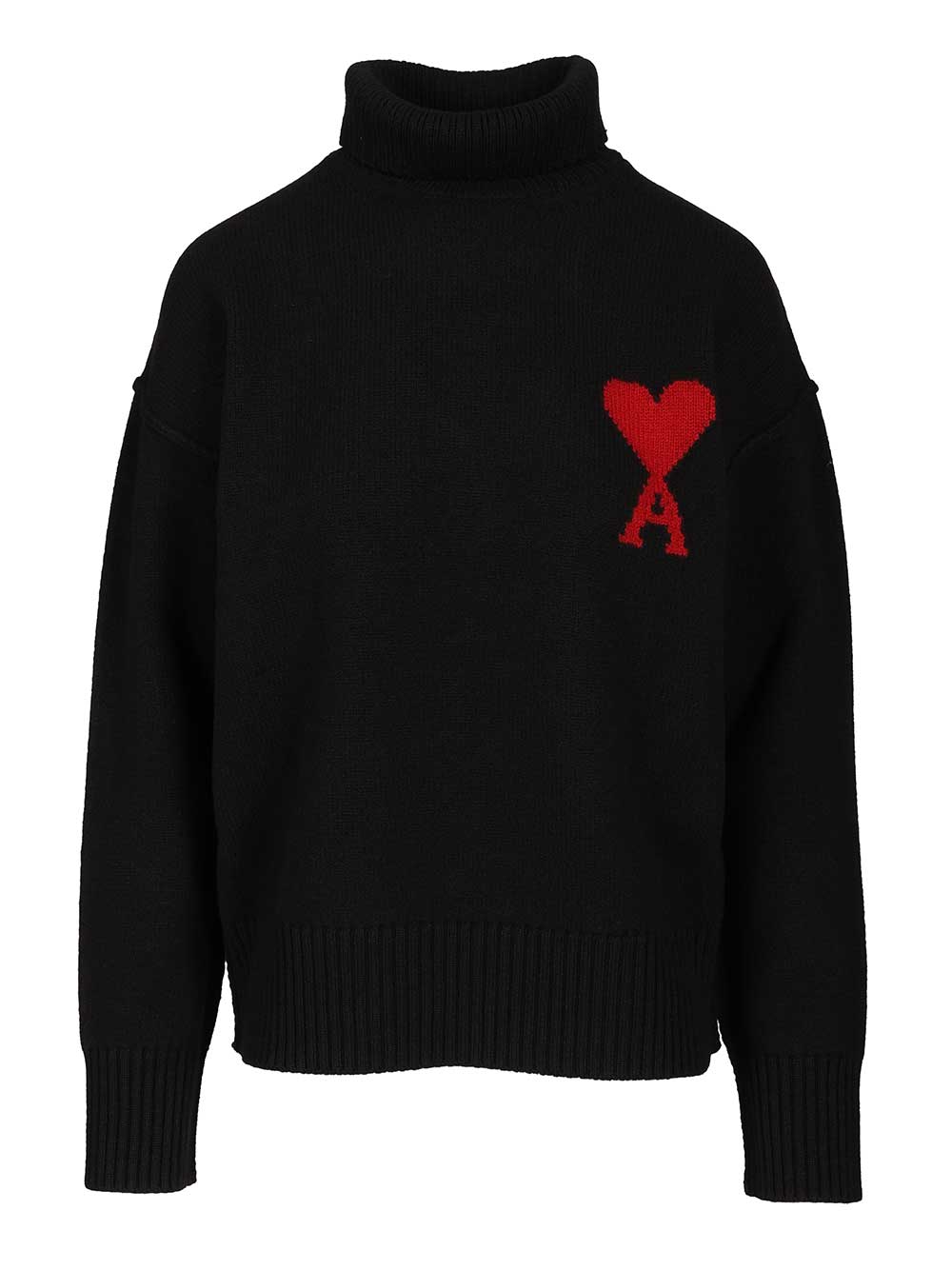 Ami Ami De Coeur Turtleneck Sweater Knitwear - Nero | 2fa213f5c4ba04a3274bb5460cd8193eacfb76cb