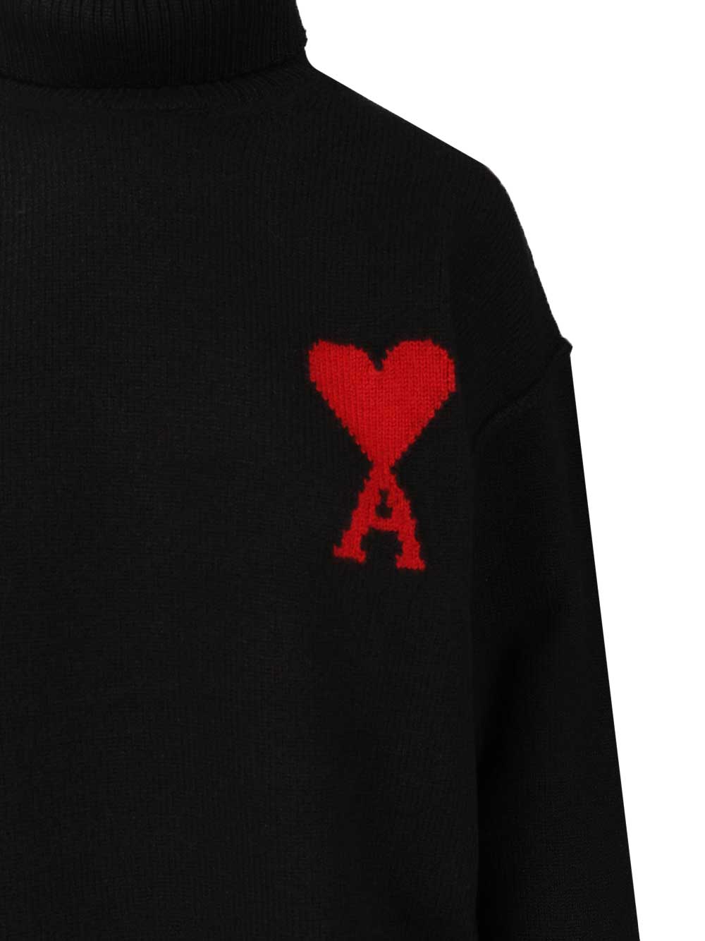 Ami Ami De Coeur Turtleneck Sweater Knitwear - Nero | a7a1e55e9783526e85fcd4eeadc3bd3c9f0a98d9