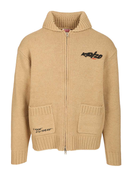 Kenzo Futura Cardigan Knitwear Beige