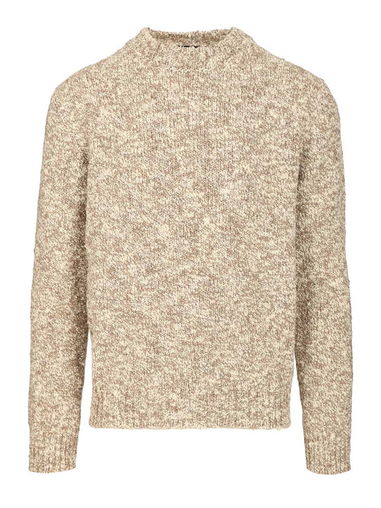 Crew Neck Sweater Knitwear Beige