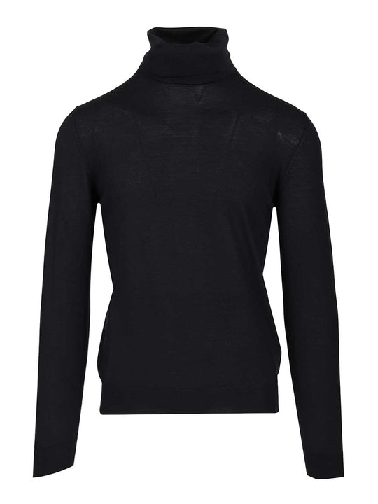 Wool Turtleneck Knitwear Blu