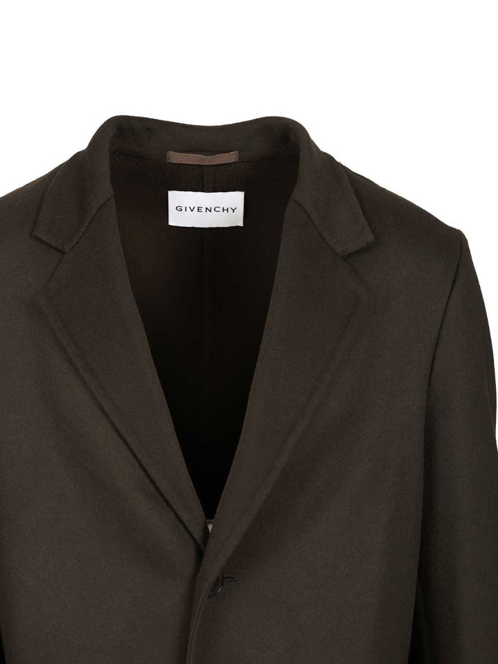 Givenchy Wool And Cashmere Coat Coats - Verde | 03983ef759a451fbbd225c5b96bb25762fcb8393