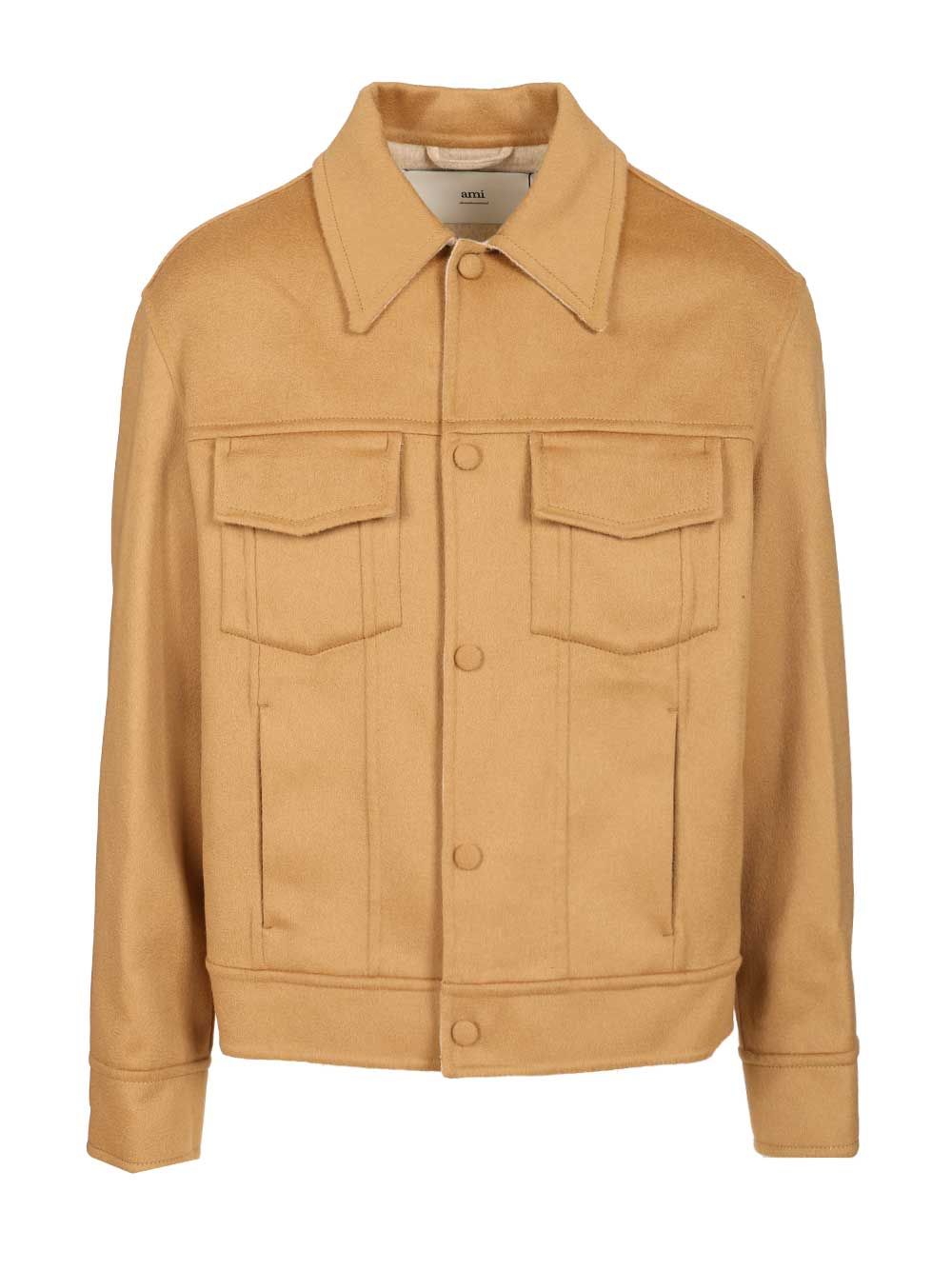Ami Wool Trucker Jacket Giacche - Beige | 7891fa2e83f28d879c3e67499e7bb050263ce996
