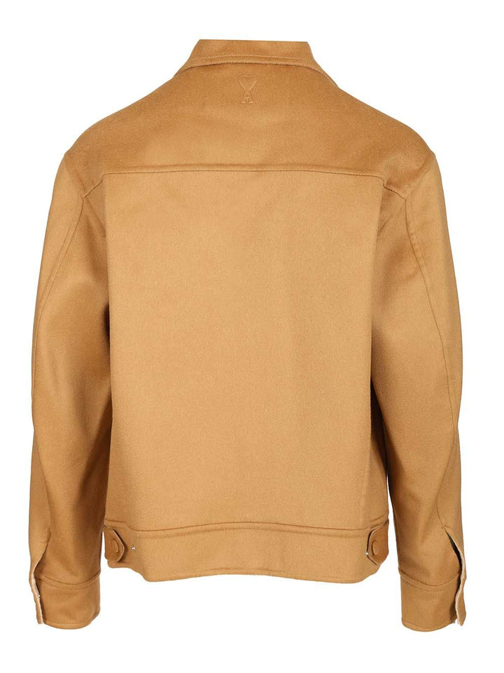 Ami Wool Trucker Jacket Giacche - Beige | 22cabb4158d1511cc598dc8dcff75b3b172a7339