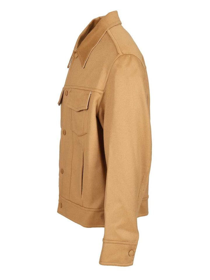Ami Wool Trucker Jacket Giacche - Beige | 479fd2d94506cd33229ce740b843a9d2022136ab