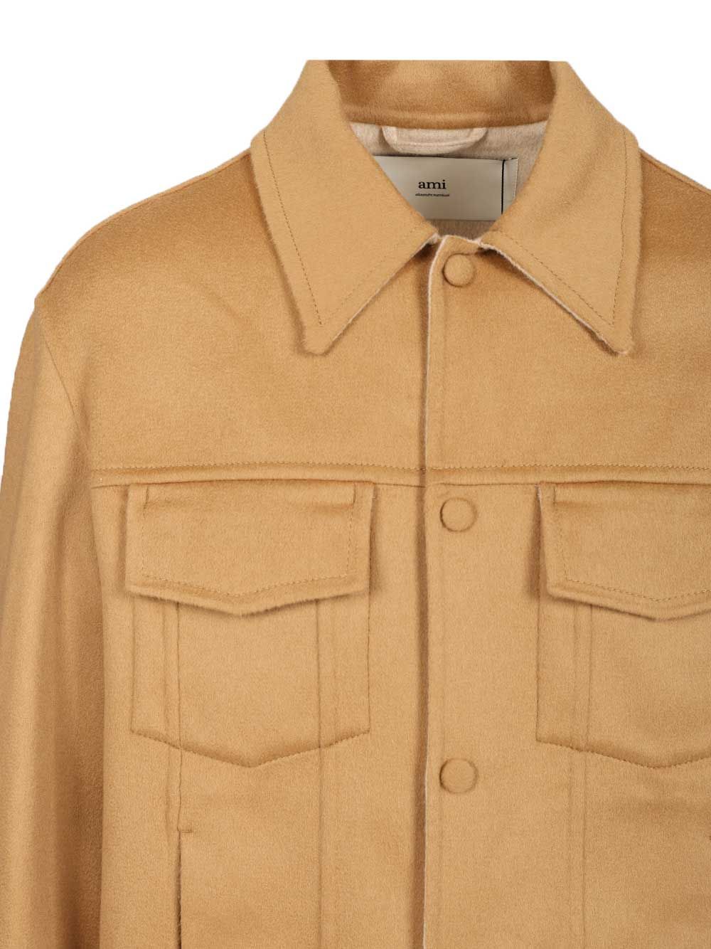 Ami Wool Trucker Jacket Giacche - Beige | 1ada8660002ef6a05cf0cc9283595ebab3c98be4