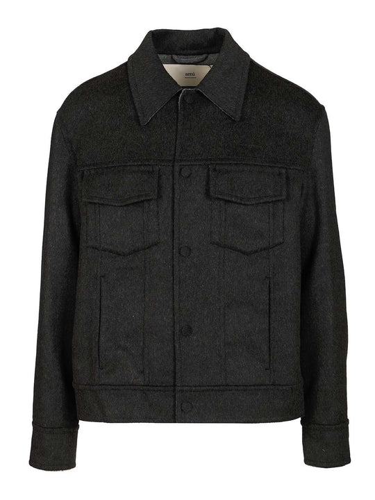 Wool Trucker Jacket Giacche Nero