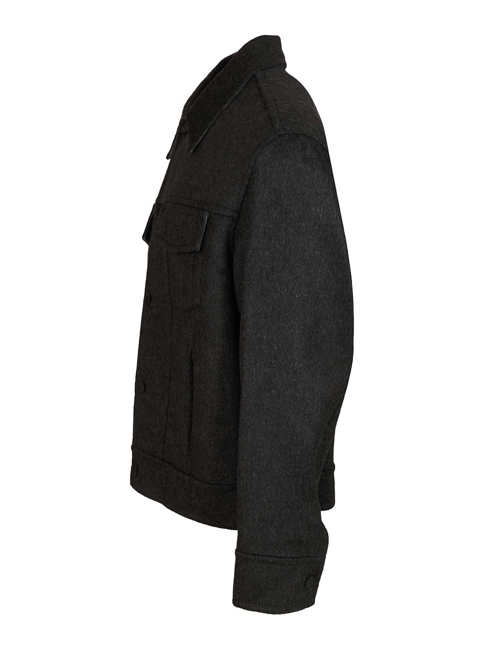 Ami Wool Trucker Jacket Giacche - Nero | 54f3cb6b6a298e06729d81bf3f854f4bbffade36