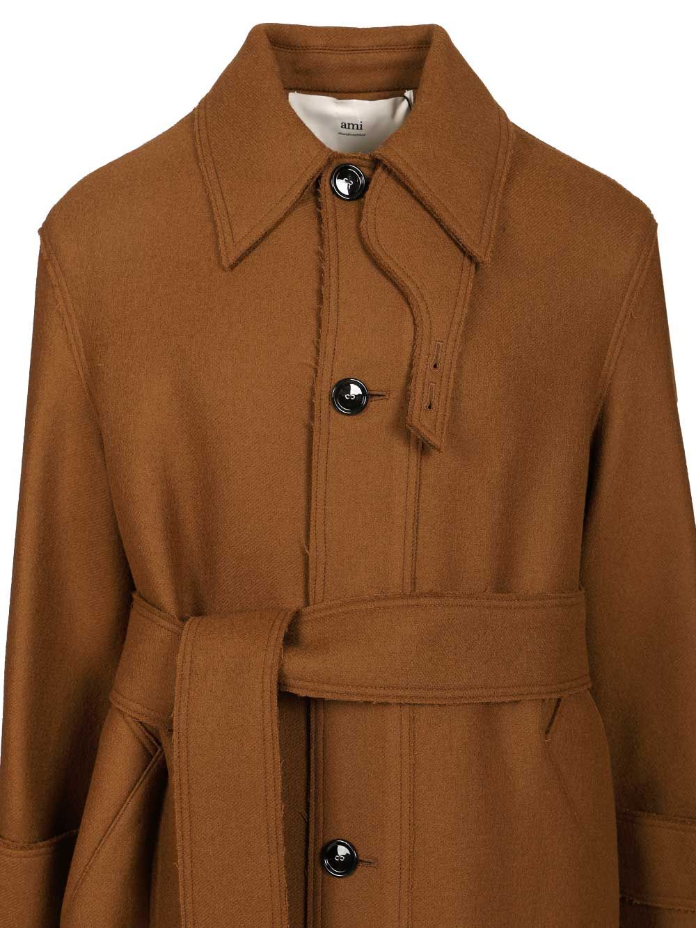 Ami Belted Raincoat Coats - Marrone | 6fa92dc889e6279d80689fd6a1bffd92f87294de