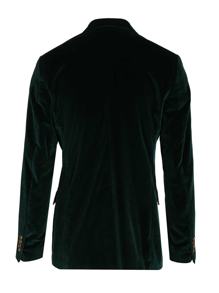 Dolce & Gabbana Double-Breasted Velvet Blazer Giacche - Verde | 27c0d46a62933d2f377f085c0942621a72cacb11