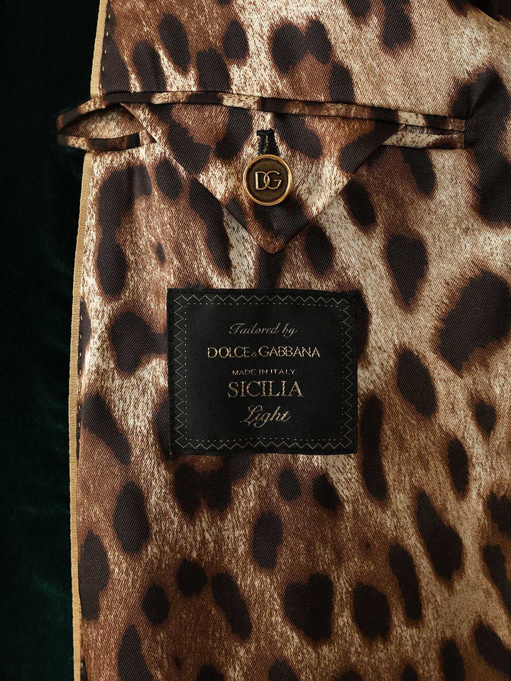Dolce & Gabbana Double-Breasted Velvet Blazer Giacche - Verde | ab3ca5cb91965e0a42afe43e198357fba7a658f2