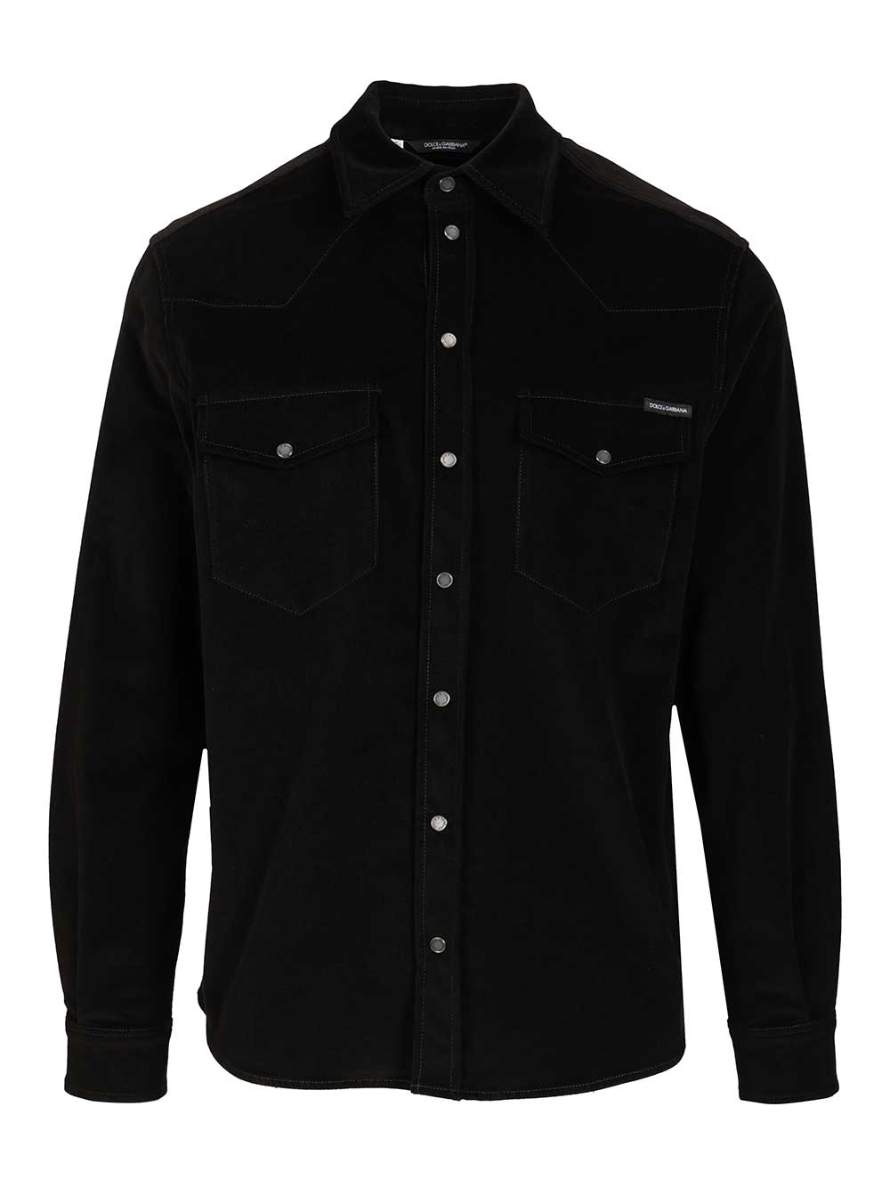 Dolce & Gabbana Striped Velvet Shirt Shirts - Nero | 1d0f6fee364d37a264d26eb13dfac96ffd10248a